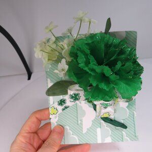 Green Carnation Silk Flower Corsage w Corsage Pin St Patrick's Day